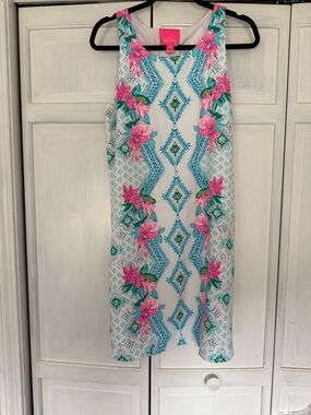 Lilly Pulitzer Pink & Aqua Floral Shift Dress